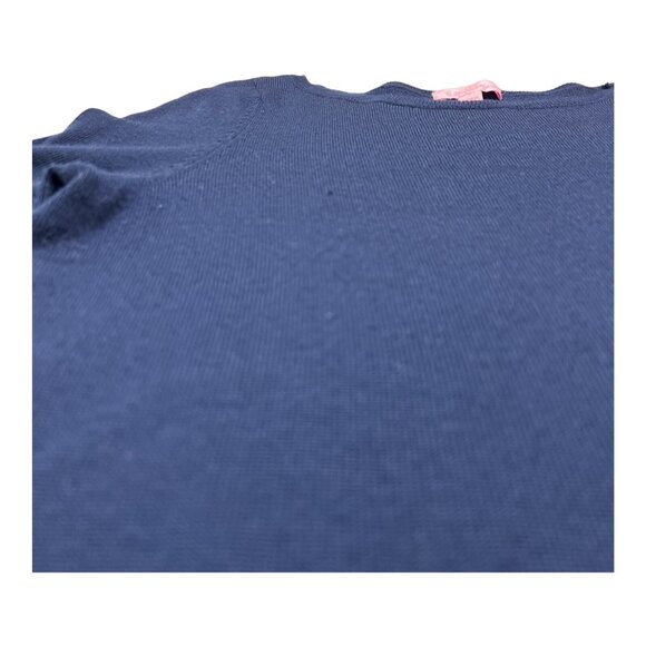 Lilly Pulitzer Helena Dress Womens L Blue Merino Wool Sweater Midi Preppy Office - Picture 8 of 10